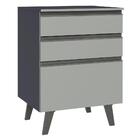 Balcão Armário de Cozinha 60 cm 3 Gavetas Com Pés Cinza Nice