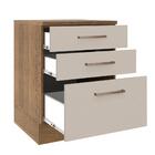 Balcão Armário De Cozinha 60 Cm 3 Gavetas Rustic/crema Agata