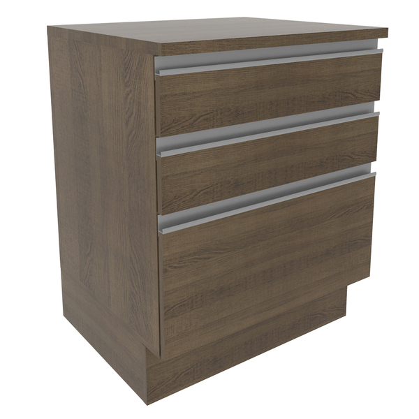 Balcão Armário De Cozinha 60 Cm 3 Gavetas Rustic Glamy Madesa
