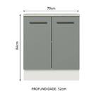 Balcão Armário De Cozinha 70 Cm 2 Portas Branco/cinza Agata M