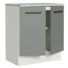 Balcão Armário De Cozinha 70 Cm 2 Portas Branco/cinza Agata M