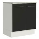 Balcão Armário De Cozinha 70 Cm 2 Portas Branco/preto Agata M