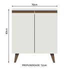 Balcão Armário de Cozinha 70 cm 2 Portas Branco Reims Madesa
