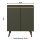 Balcão Armário De Cozinha 70 Cm 2 Portas Preto Reims Madesa