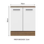 Balcão Armário De Cozinha 70 Cm 2 Portas Rustic/branco Agata