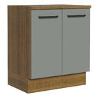 Balcão Armário De Cozinha 70 Cm 2 Portas Rustic/cinza Agata M