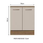 Balcão Armário De Cozinha 70 Cm 2 Portas Rustic/crema Agata M