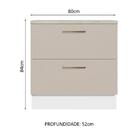 Balcão Armário De Cozinha 80 Cm 2 Gavetas Branco/crema Agata