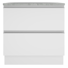 Balcão Armário De Cozinha 80 Cm 2 Gavetas Branco Glamy Madesa