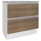 Balcão Armário De Cozinha 80 Cm 2 Gavetas Branco/rustic Glamy