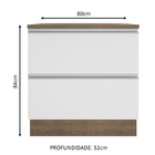 Balcão Armário De Cozinha 80 Cm 2 Gavetas Rustic/branco Glamy