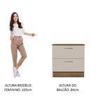 Balcão Armário De Cozinha 80 Cm 2 Gavetas Rustic/crema Agata