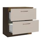 Balcão Armário De Cozinha 80 Cm 2 Gavetas Rustic/crema Agata