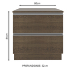 Balcão Armário De Cozinha 80 Cm 2 Gavetas Rustic Glamy Madesa