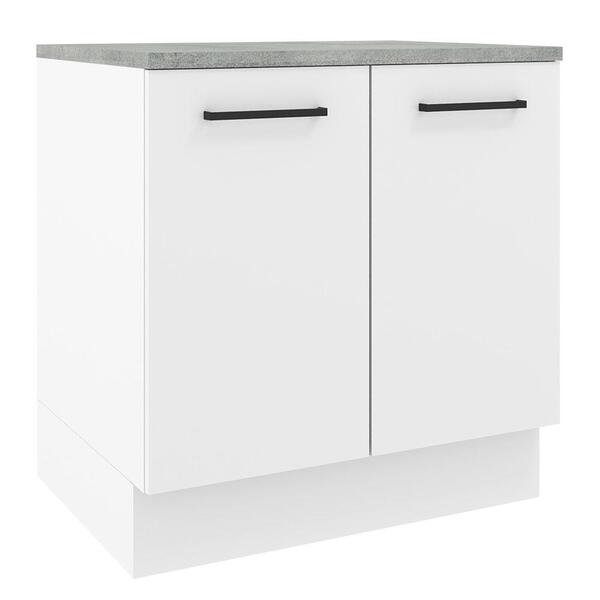 Balcão Armário De Cozinha 80 Cm 2 Portas Branco Agata Madesa