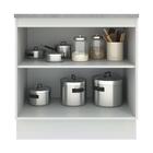 Balcão Armário De Cozinha 80 Cm 2 Portas Branco/cinza Agata M