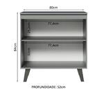 Balcão Armário De Cozinha 80 Cm 2 Portas Com Pés Cinza Nice M