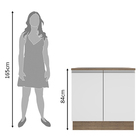 Balcão Armário De Cozinha 80 Cm 2 Portas Rustic/branco Glamy