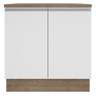 Balcão Armário De Cozinha 80 Cm 2 Portas Rustic/branco Glamy