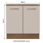 Balcão Armário De Cozinha 80 Cm 2 Portas Rustic/crema Agata M