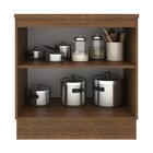 Balcão Armário De Cozinha 80 Cm 2 Portas Rustic/preto Agata M