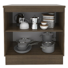 Balcão Armário De Cozinha 80 Cm 2 Portas Rustic/preto Glamy M