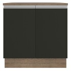 Balcão Armário De Cozinha 80 Cm 2 Portas Rustic/preto Glamy M