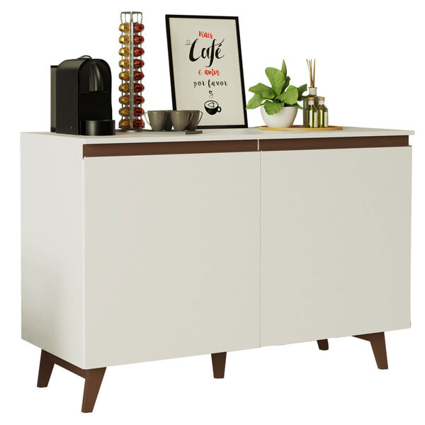 Balcão Armário De Cozinha Cantinho Do Café 2 Portas Branco Re