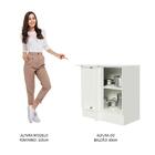 Balcão Armário De Cozinha De Canto 100% Mdf Com Tampo Branco