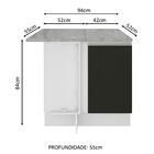 Balcão Armário De Cozinha De Canto 1 Porta Branco/preto Glamy