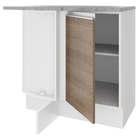 Balcão Armário De Cozinha De Canto 1 Porta Branco/rustic Glam