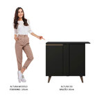 Balcão Armário De Cozinha De Canto 1 Porta Preto Reims Madesa