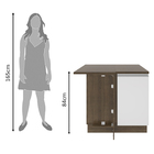 Balcão Armário De Cozinha De Canto 1 Porta Rustic/branco Glam