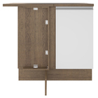 Balcão Armário De Cozinha De Canto 1 Porta Rustic/branco Glam