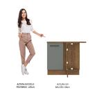 Balcão Armário de Cozinha de Canto 1 Porta Rustic/Cinza Agata