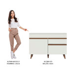 Balcão Armário de Cozinha de Pia 2 Portas e 1 Gaveta Branco R