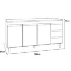 Balcão Armário De Cozinha Sem Tampo 160 Cm Andréia Branco