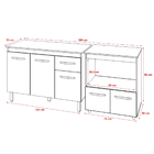 Balcão Armário Gabinete Aline 118 Cm Savana Preto Com Tampo P