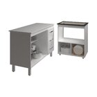 Balcão Armário Gabinete Bruna 118 Cm Com Tampo Tampão E Balcã