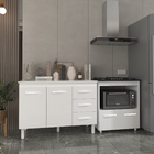 Balcão Armário Gabinete Bruna 118 Cm Com Tampo Tampão E Balcã