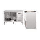 Balcão Armário Gabinete Bruna 118 Cm Com Tampo Tampão E Balcã