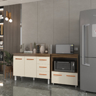 Balcão Armário Gabinete Bruna 118 Cm Savana Off White Com Tam