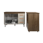 Balcão Armário Gabinete Bruna 118 Cm Savana Off White Com Tam