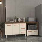 Balcão Armário Gabinete Bruna 118 Cm Savana Off White Com Tam