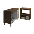 Balcão Armário Gabinete Bruna 118 Cm Savana Off White Com Tam