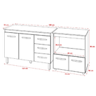 Balcão Armário Gabinete Bruna 118 Cm Savana Off White Com Tam