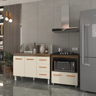 Balcão Armário Gabinete Bruna 118 Cm Savana Off White Com Tam