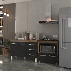 Balcão Armário Gabinete Bruna 118 Cm Savana Preto Com Tampo S