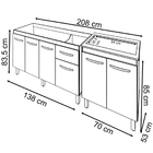 Balcão Armário Gabinete Para Pia 138 Cm Camila E Balcão Para