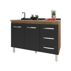 Balcão Armário Gabinete Para Pia De Cozinha 118 Cm Bruna 2 Po